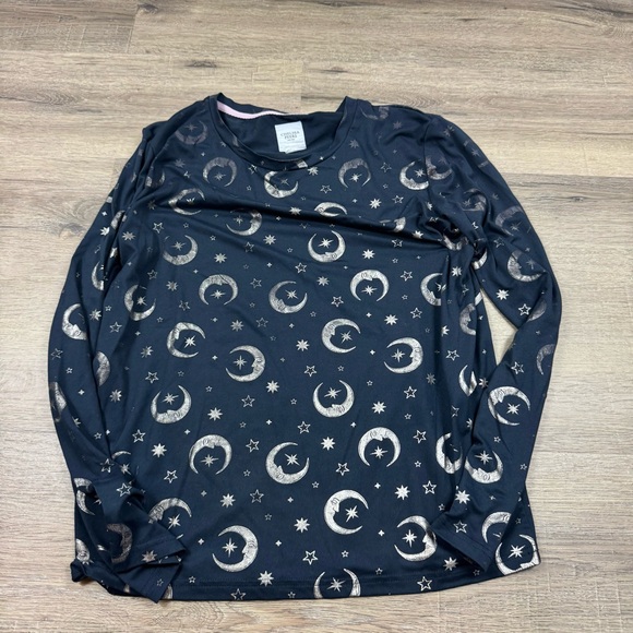 Chelsea Peers NYC Celestial PJ Pajama Set Size Small Blue Silver Pants Shirt LS - Picture 2 of 12